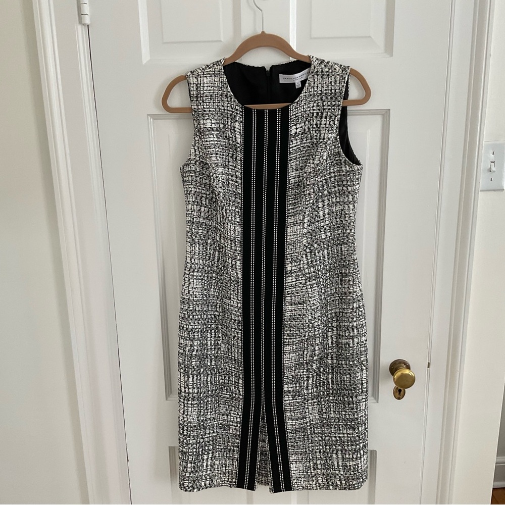 Carolina Herrera Black and White Textured Dress
